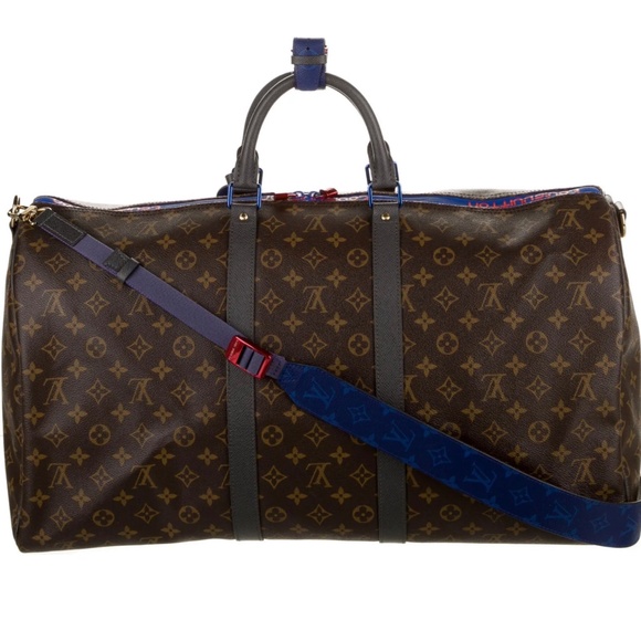 GENUINE RARE Louis Vuitton Monogram Taiga Outdoor Keepall Bandouliere 55 - Picture 3 of 5